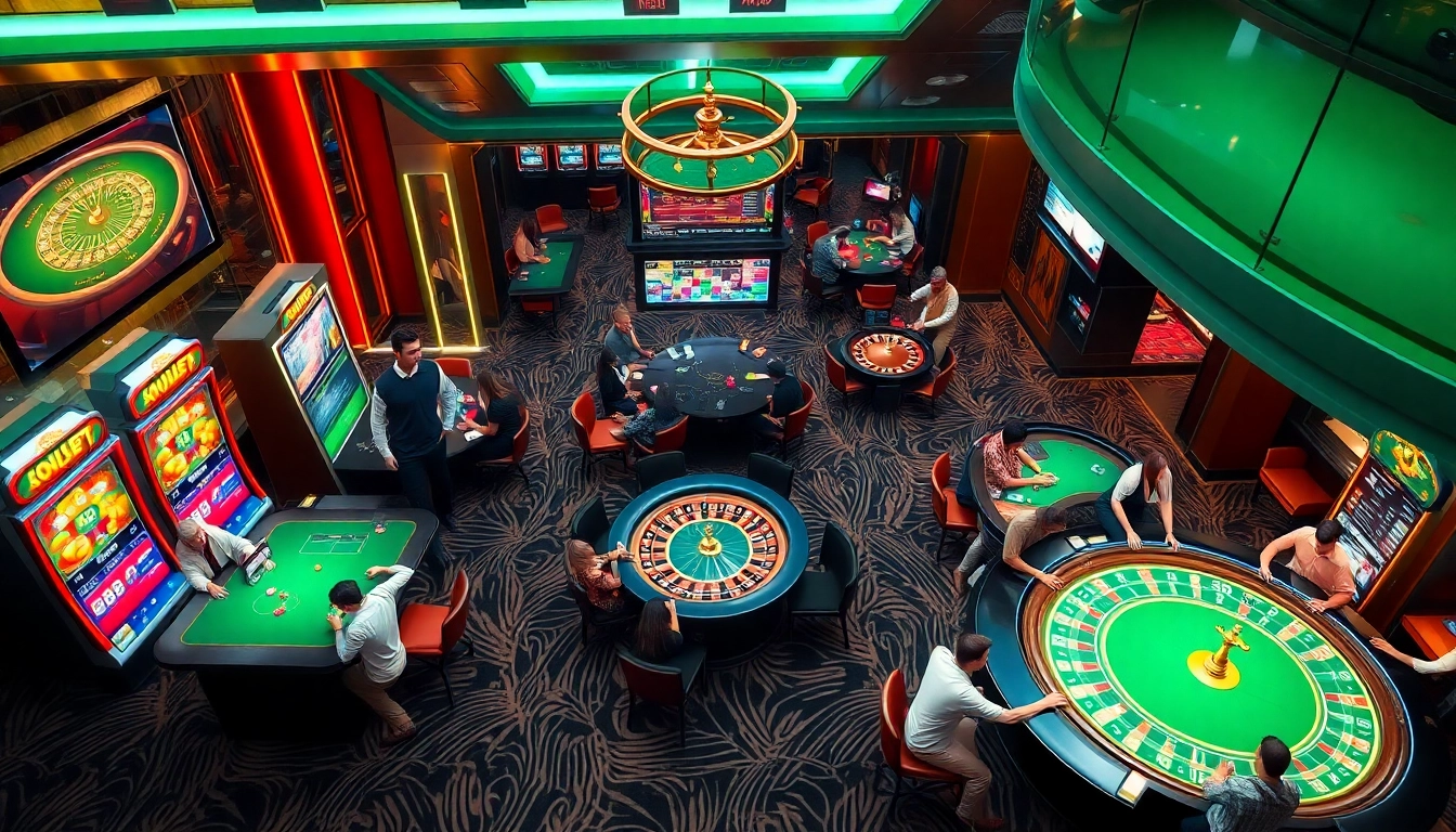 A vibrant casino scene showcasing online gambling experiences at https://68vip.bz/ with dynamic gameplay.