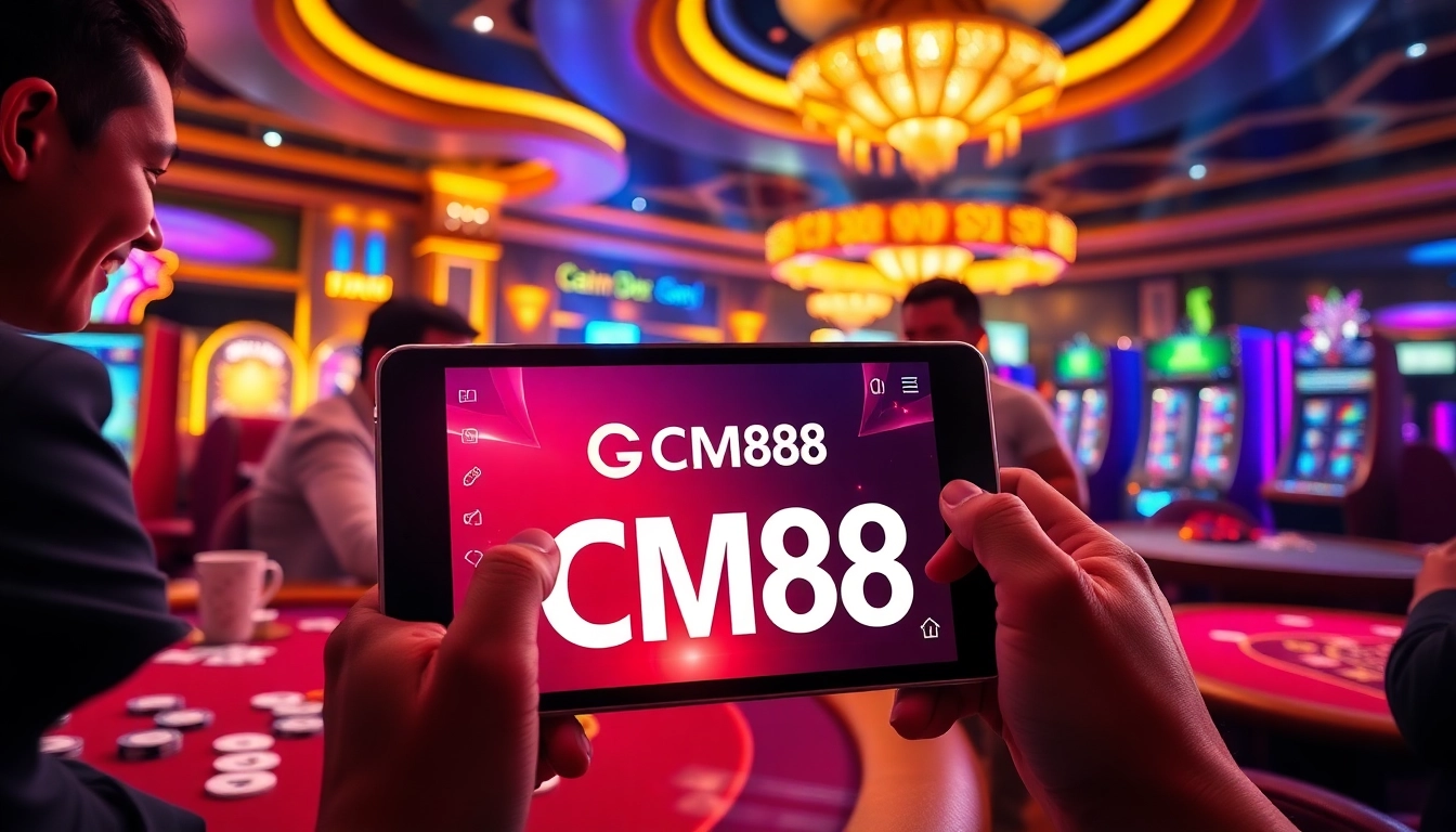 Players enjoying thrilling games at CM88's luxurious online casino interface.